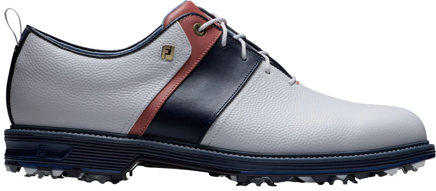 FootJoy Men's DryJoys Premiere Series Summer Classic Pack Golf Shoes White/navy/orange 3 FootJoy Men's DryJoys Premiere Series Summer Classic Pack Golf Shoes White/navy/orange
