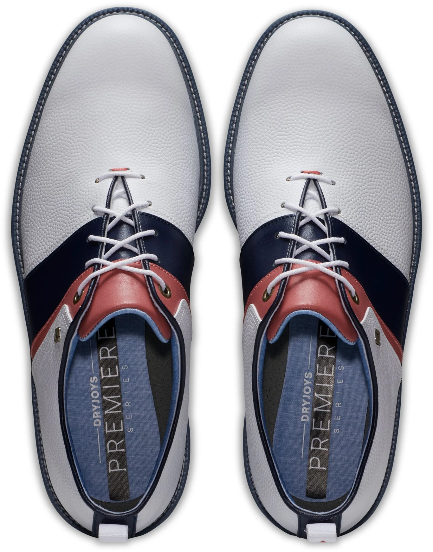 FootJoy Men's DryJoys Premiere Series Summer Classic Pack Golf Shoes White/navy/orange 6 FootJoy Men's DryJoys Premiere Series Summer Classic Pack Golf Shoes White/navy/orange - Image 4