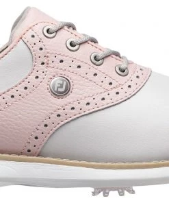 FootJoy Women's Traditions 22 Golf Shoes Grey/pink