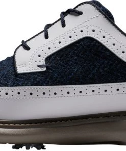 FootJoy X Harris Tweed Men's Traditions Wing Tip Golf Shoes White/multi -Golf Shoes Sales 2022 unnamed file 669
