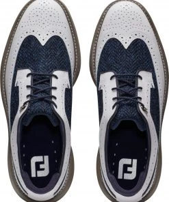 FootJoy X Harris Tweed Men's Traditions Wing Tip Golf Shoes White/multi -Golf Shoes Sales 2022 unnamed file 670