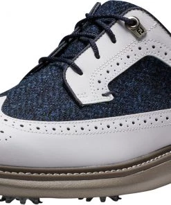 FootJoy X Harris Tweed Men's Traditions Wing Tip Golf Shoes White/multi -Golf Shoes Sales 2022 unnamed file 673