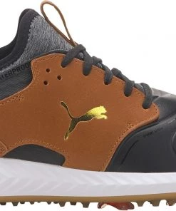 PUMA Men's IGNITE PWRADAPT Caged Crafted Golf Shoes Black/leather