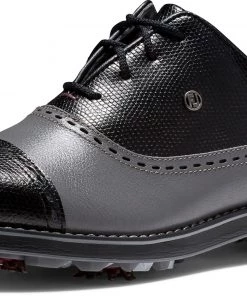 FootJoy Women's 2021 DryJoys Premiere Cleated Golf Shoes White/charcoal -Golf Shoes Sales 2022 unnamed file 838